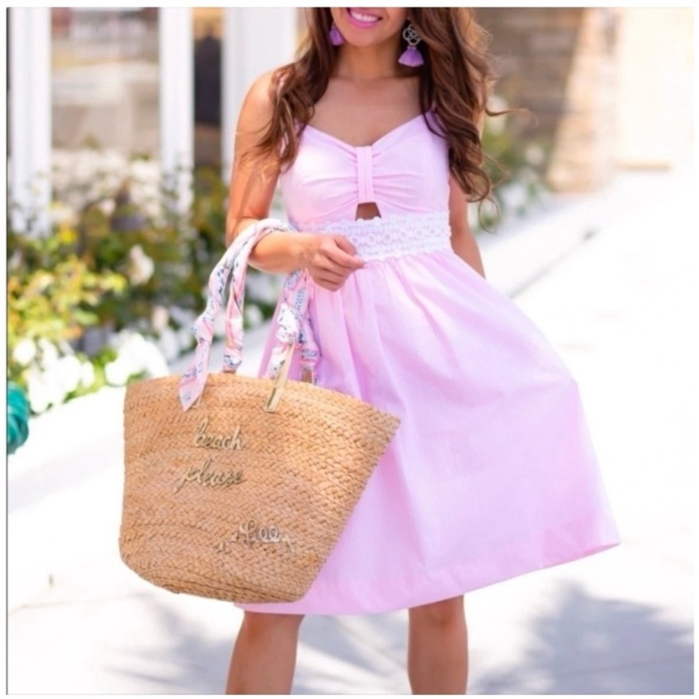 Lilly Pulitzer Pink and White Striped Midi Dress